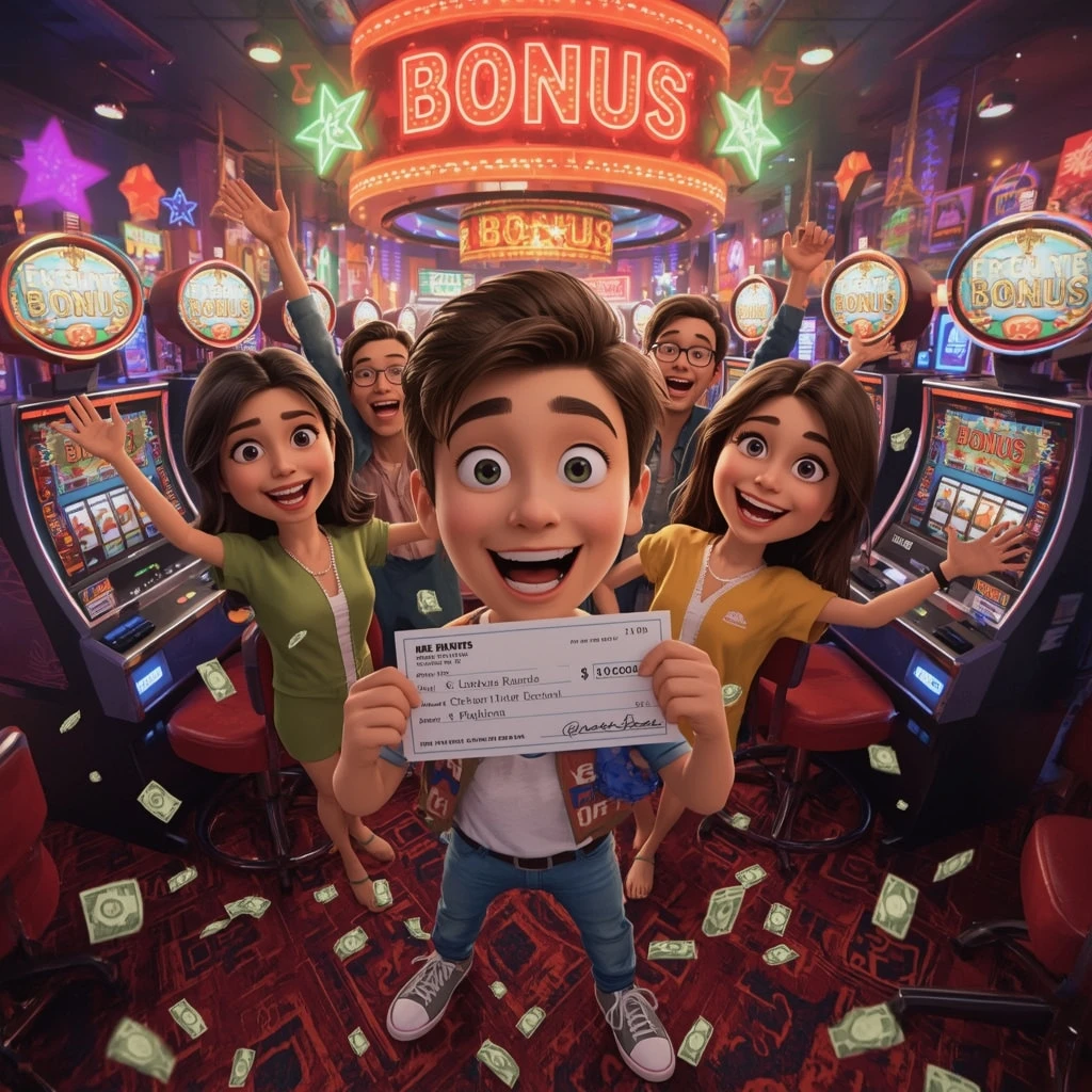bonus dans les mains d'un homme au Casino Disco