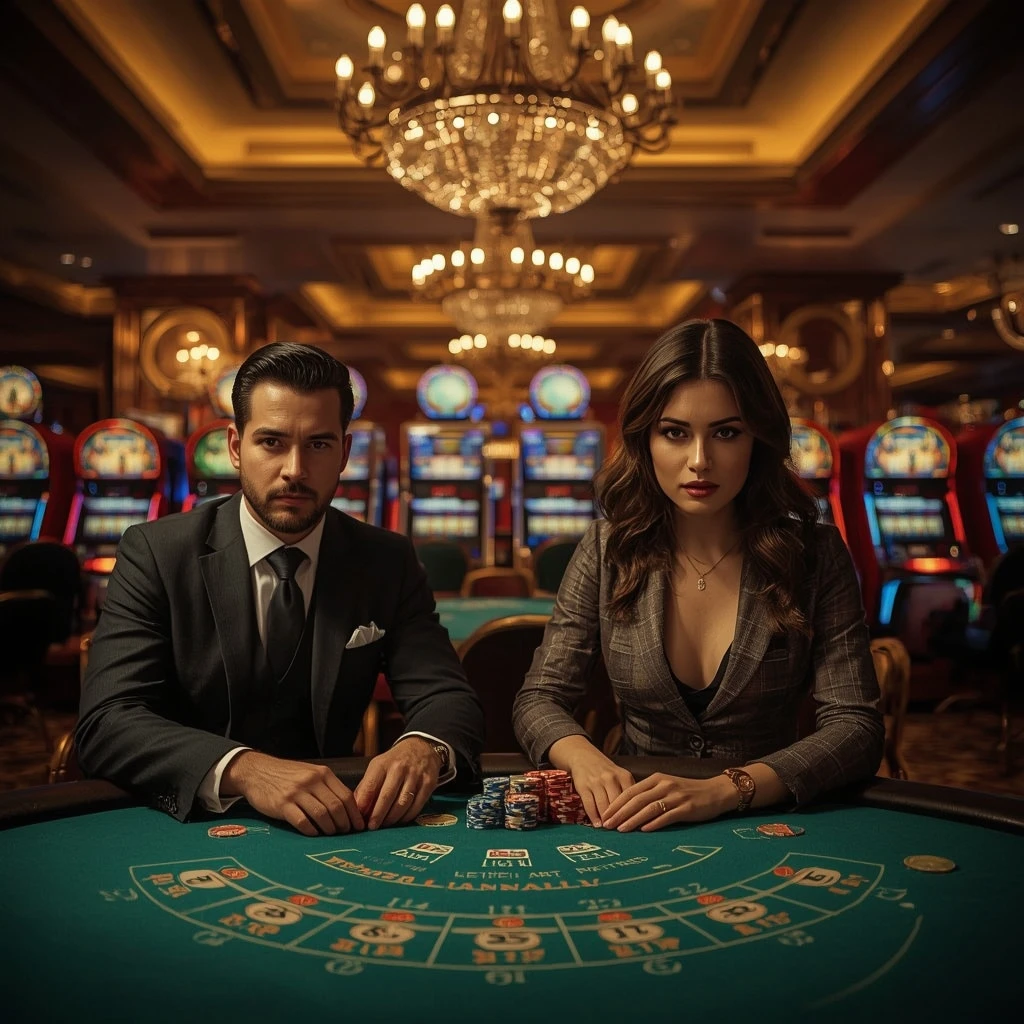 Deux joueurs de poker au Casino Disco